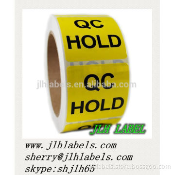 Glossy Yellow "QC HOLD" "QC REWORK REPAIR" Sticker Label,2"x2" ,500 labels/roll